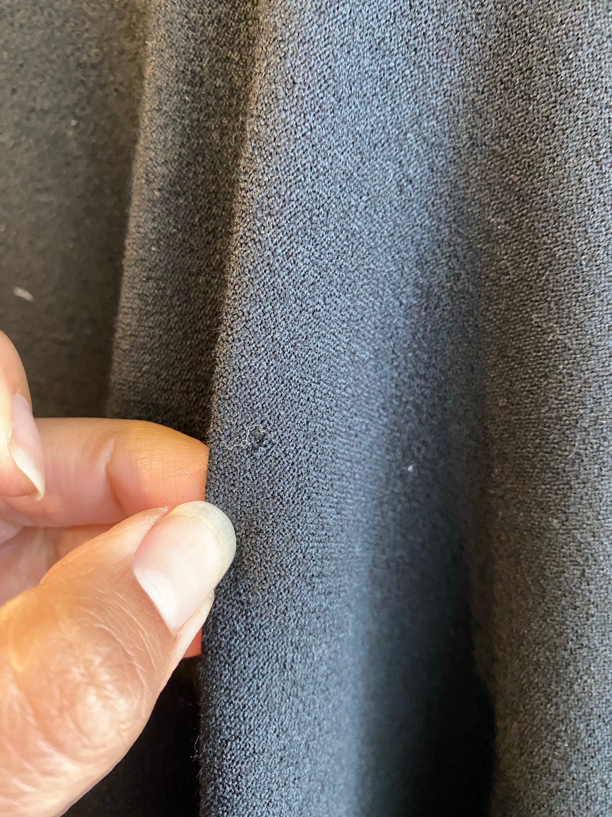 Archival 1960s Geoffrey Beene dress — final detail view of collar and bodice construction