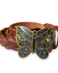 Vintage Butterfly Buckle Braided Belt 30 inches