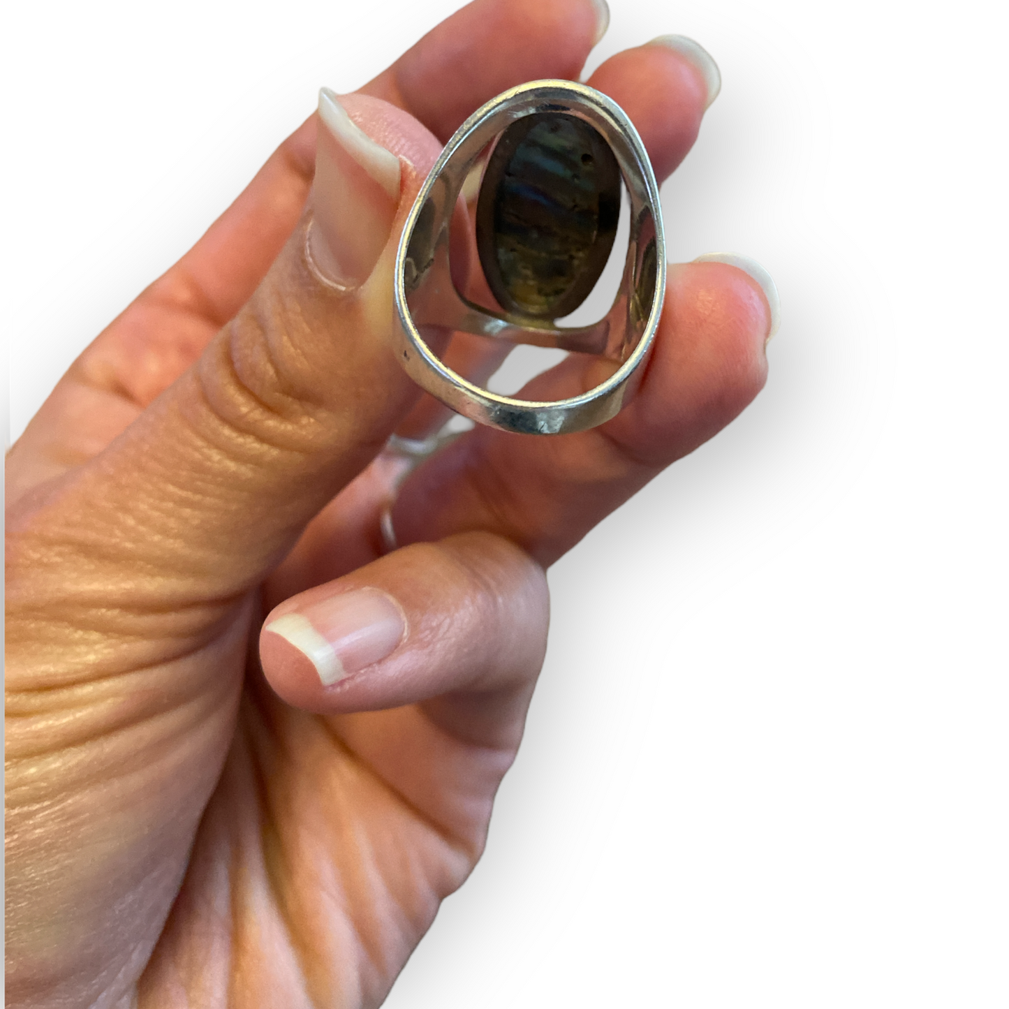 Sterling Silver Mother of Pearl Oval Ring