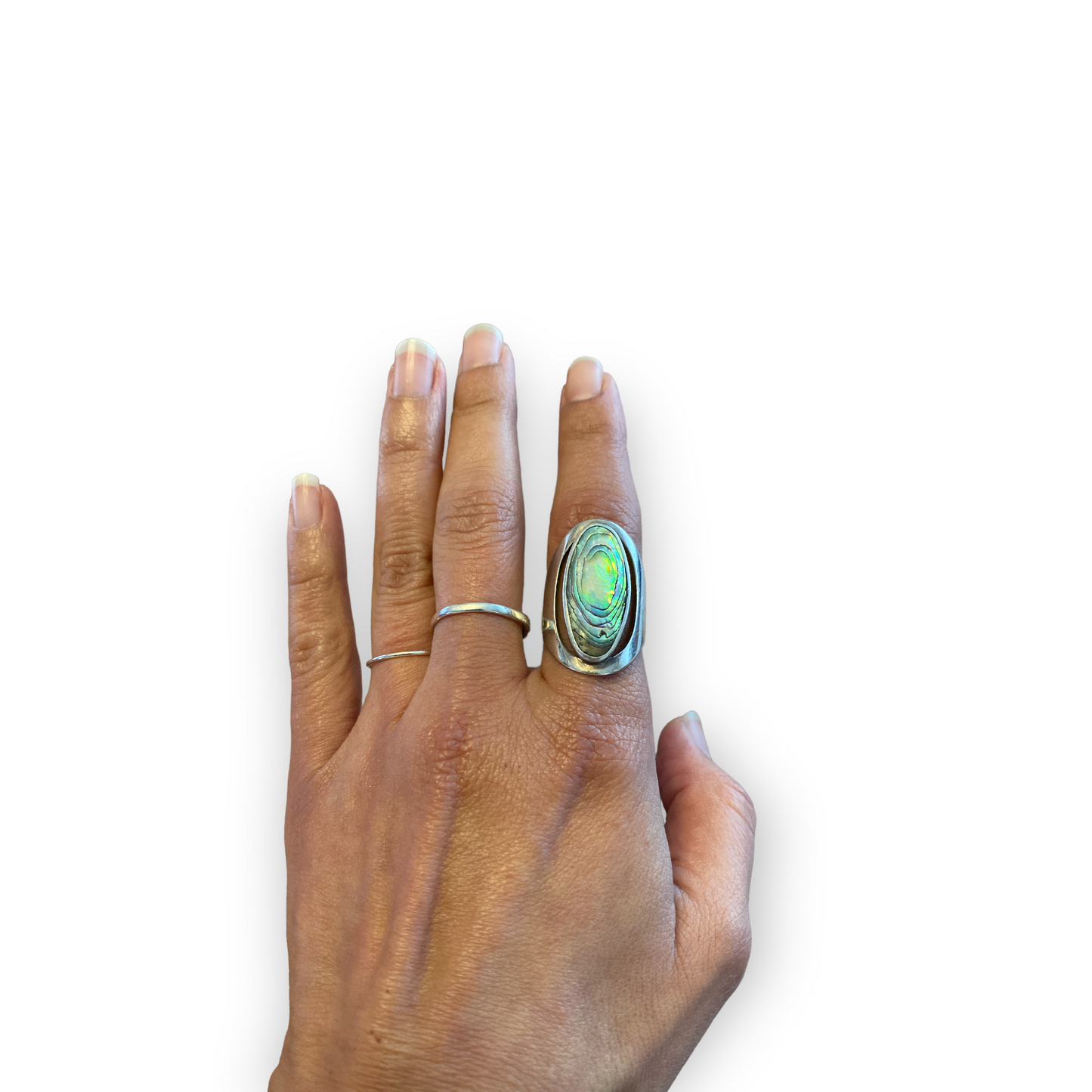 Sterling Silver Mother of Pearl Oval Ring